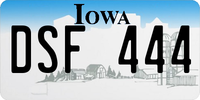 IA license plate DSF444