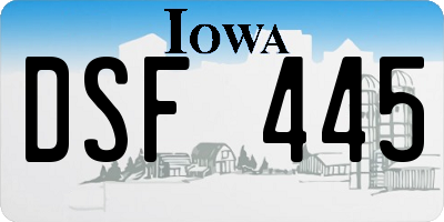 IA license plate DSF445