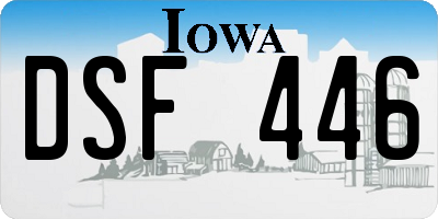 IA license plate DSF446