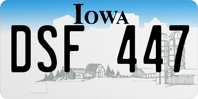 IA license plate DSF447