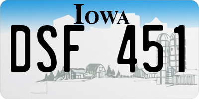 IA license plate DSF451