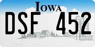 IA license plate DSF452