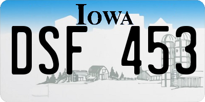 IA license plate DSF453