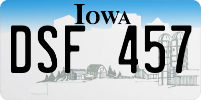 IA license plate DSF457
