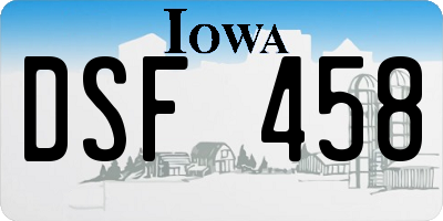 IA license plate DSF458