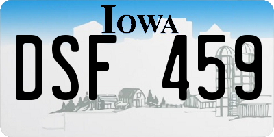 IA license plate DSF459