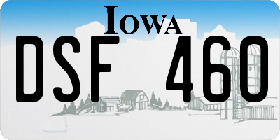 IA license plate DSF460