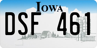 IA license plate DSF461