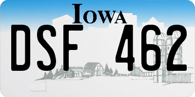 IA license plate DSF462