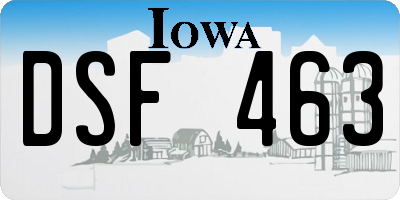 IA license plate DSF463