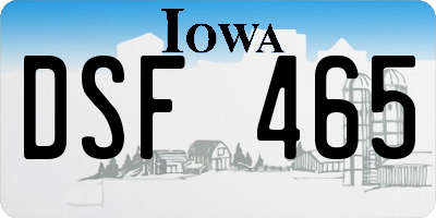 IA license plate DSF465
