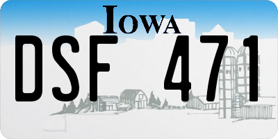 IA license plate DSF471