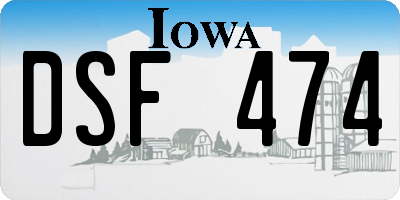 IA license plate DSF474