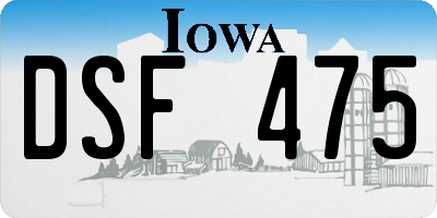 IA license plate DSF475