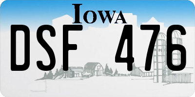 IA license plate DSF476