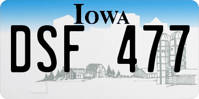 IA license plate DSF477