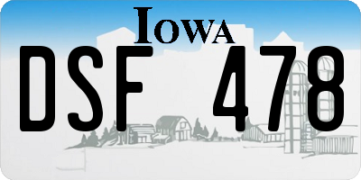 IA license plate DSF478