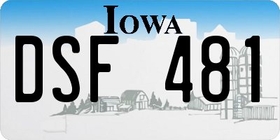 IA license plate DSF481
