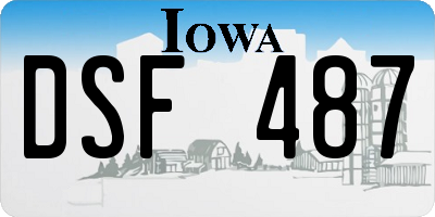 IA license plate DSF487