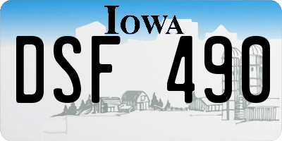 IA license plate DSF490