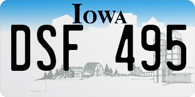 IA license plate DSF495