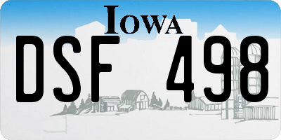 IA license plate DSF498