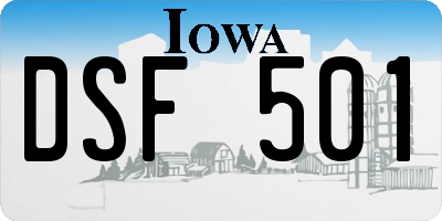 IA license plate DSF501
