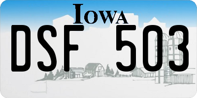 IA license plate DSF503