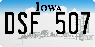IA license plate DSF507
