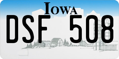 IA license plate DSF508