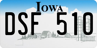IA license plate DSF510