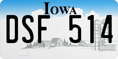 IA license plate DSF514