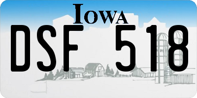IA license plate DSF518