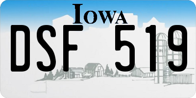 IA license plate DSF519