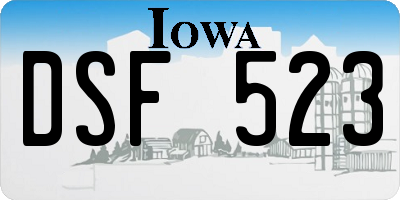 IA license plate DSF523