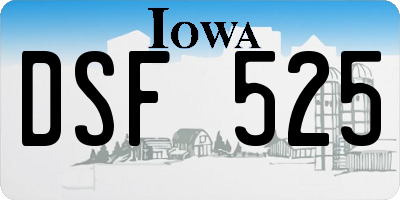 IA license plate DSF525