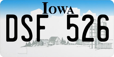 IA license plate DSF526