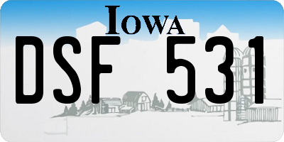 IA license plate DSF531