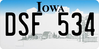 IA license plate DSF534
