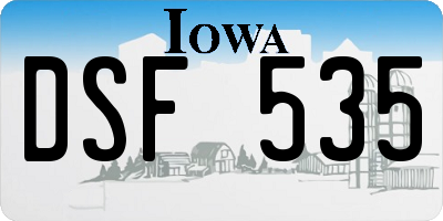 IA license plate DSF535