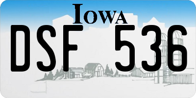 IA license plate DSF536