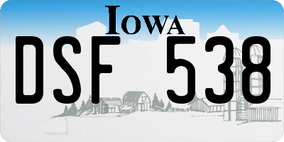 IA license plate DSF538
