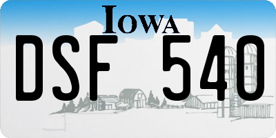 IA license plate DSF540