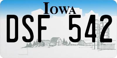 IA license plate DSF542