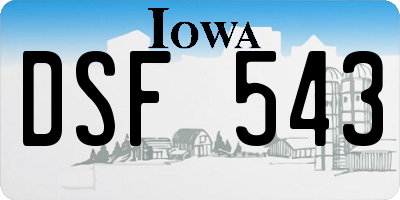 IA license plate DSF543