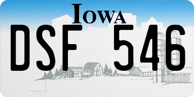 IA license plate DSF546