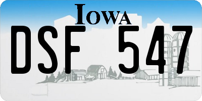 IA license plate DSF547