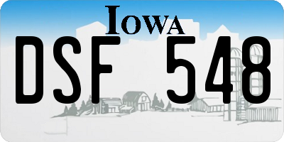 IA license plate DSF548
