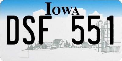 IA license plate DSF551