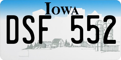 IA license plate DSF552